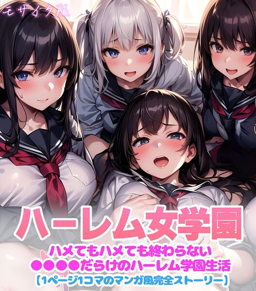 ハーレム女学園〜ハメてもハメても終わらない●●●●だらけのハーレム学園生活〜【1ぺージ1コマのマンガ風完全ストーリー】 モザイク版 封面